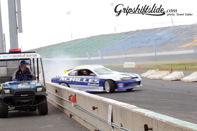 Australian drift very close to the wall